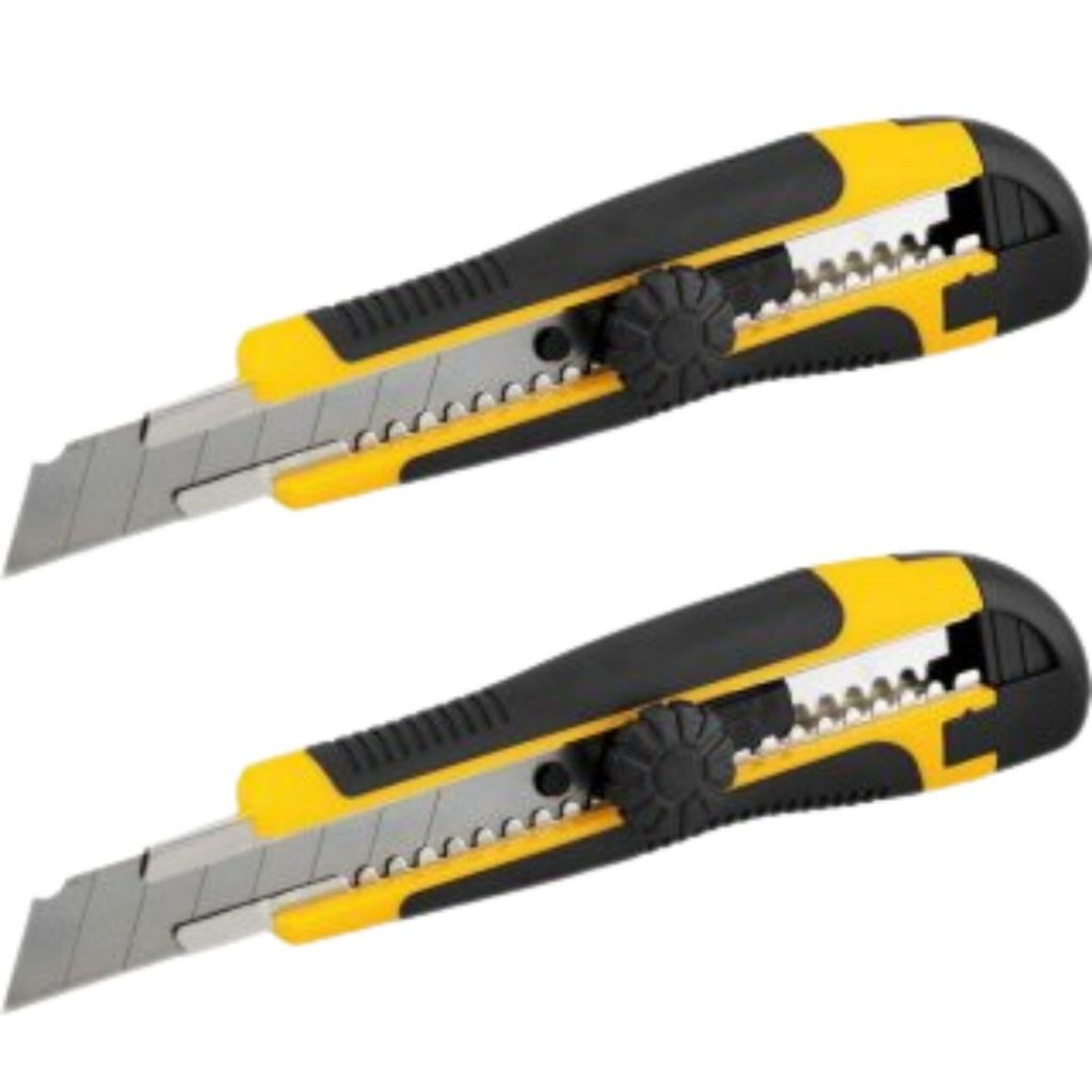 KIT 2 Estilete VONDER 18mm Cabo Emborrachado ES 218 + 4 Lâminas 18mm