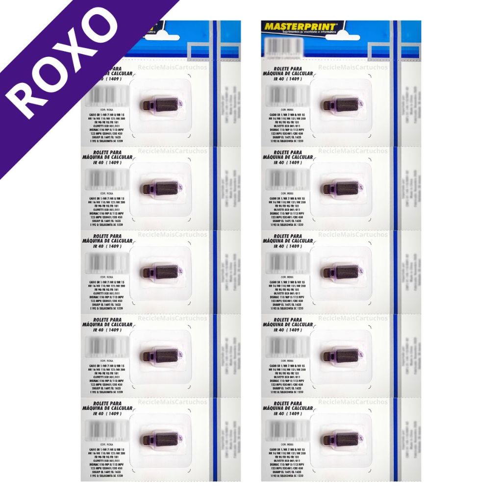 10 Rolete Para Máquina De Calcular Ir 40 Ir40 1409 Roxo em Oferta na Shopee