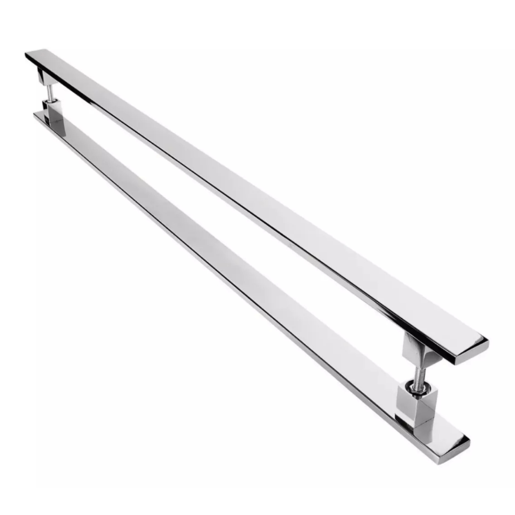 Puxador Porta Pivotante Beni Duplo 1 Metro Inox 304 Polido Kromus