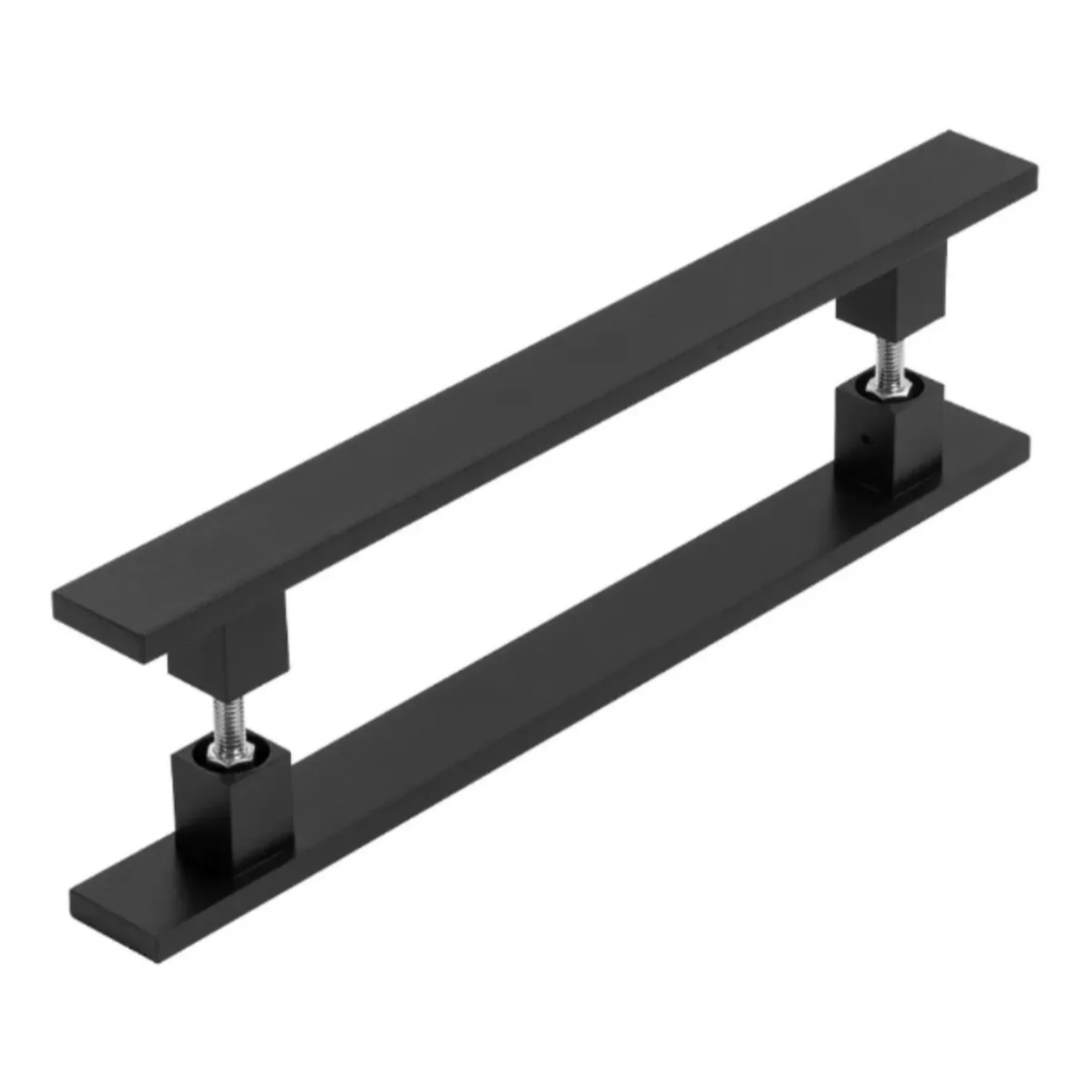 Puxador Porta Pivotante Beni 1,20 metro Duplo Inox 304 Preto Kromus