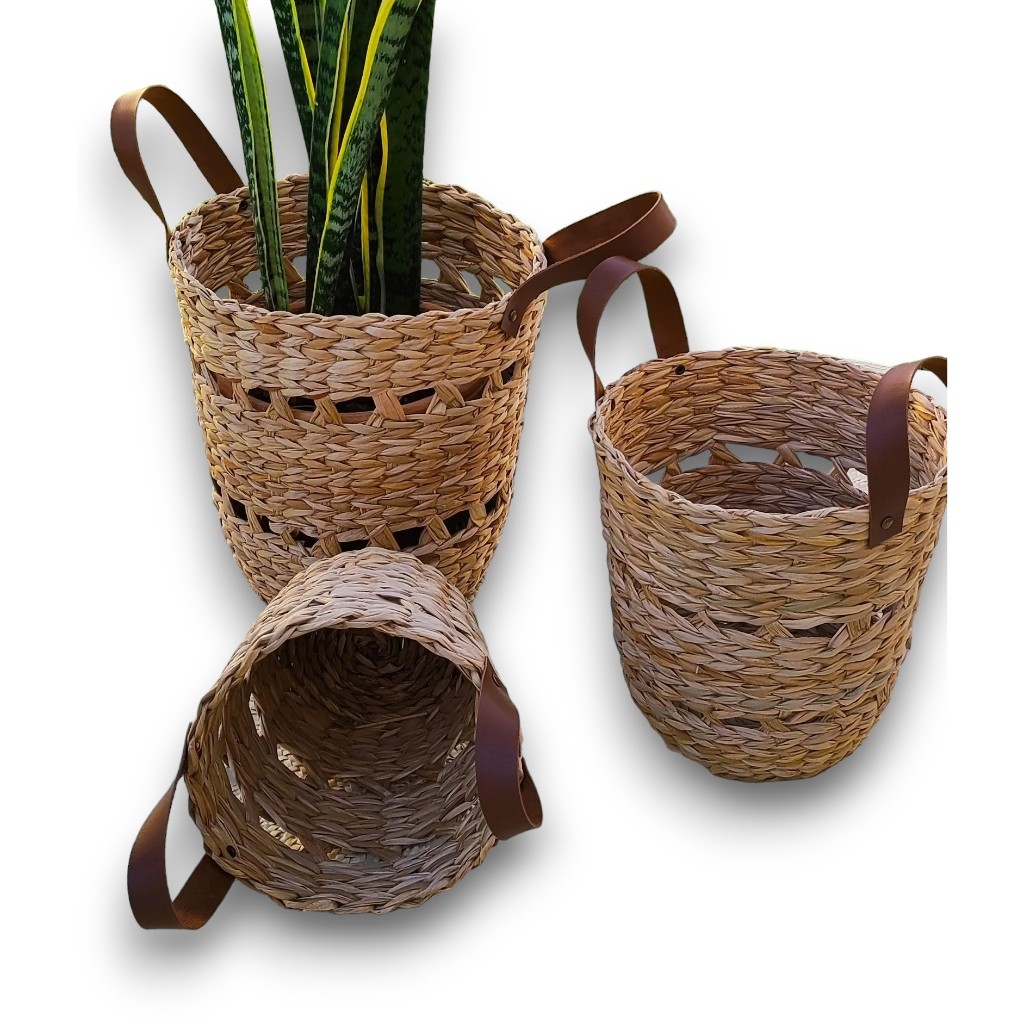 Cestos De Taboa Com Alça Decoração Elegante Coisas Diferentes Para Casa Natal Artesanato