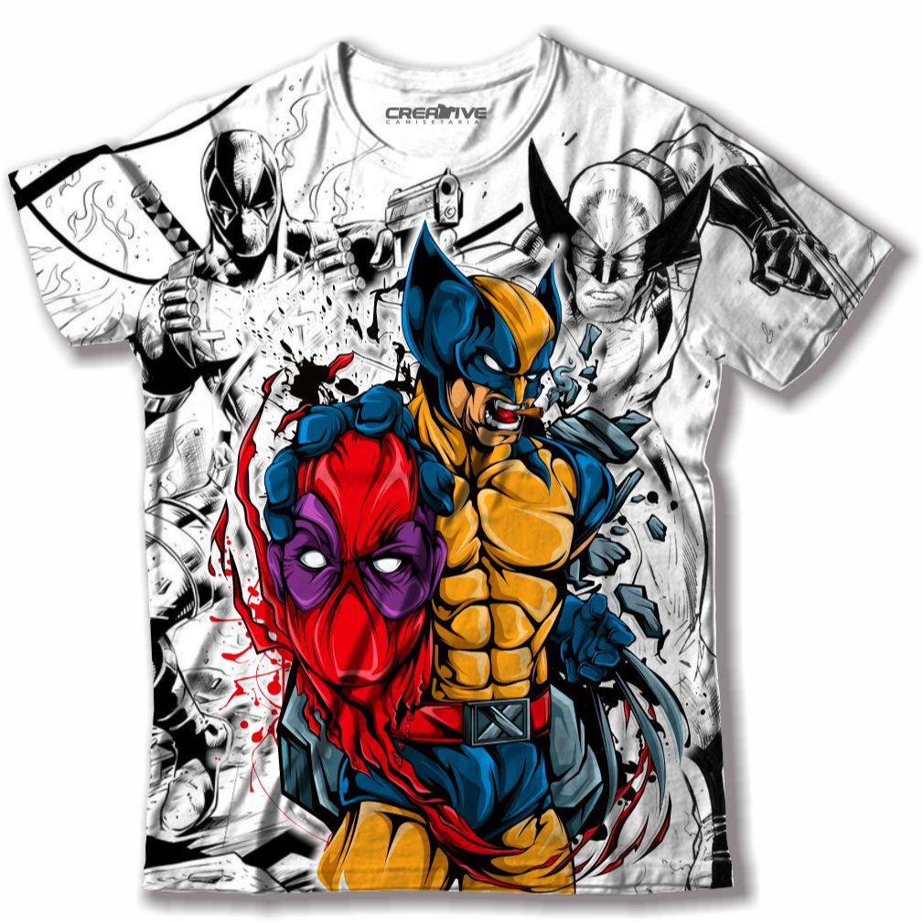 Camiseta Camisa Deadpool e Wolverine Filme Blusa unisses infantil e adulto 100% Algodão Envio Rápido