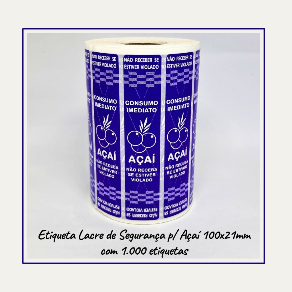 Etiquetas Adesivas Lacre Delivery  Para Açai - 1000 Un