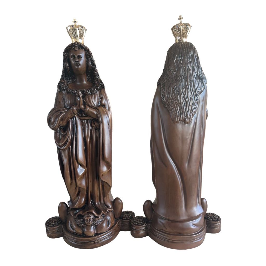 Imagem de Nossa Senhora Aparecida 60cm a réplica da original com coroa folheada a ouro no estilo barroca