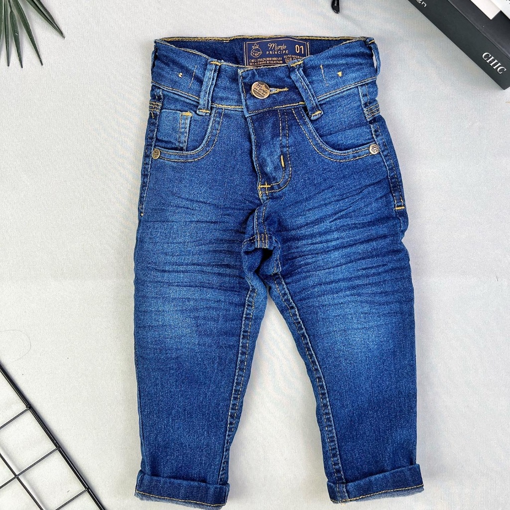 Calça Jeans Infantil Masculina Skinny Lançamento em Oferta na Shopee
