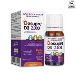 Vitamina D Desupre D3 2000UI Colecalciferol Gotas Sabor Limão 20mL- Arte Nativa