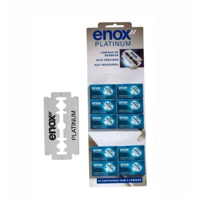 Cartelas Lâminas De Barbear Enox Platinum Kit 3 Cartelas