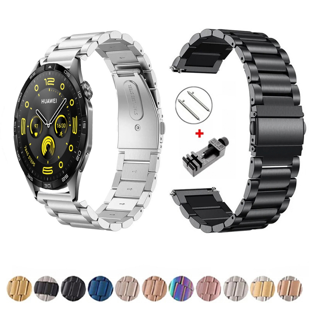 Pulseira de 22mm Metal Elos de aço inox para Huawei Watch GT4 46MM de Engate Rapido