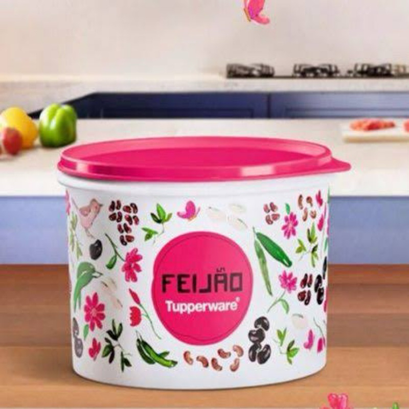Tupper caixa feijão floral tupperware 2.4L(promoção limpa estoque )