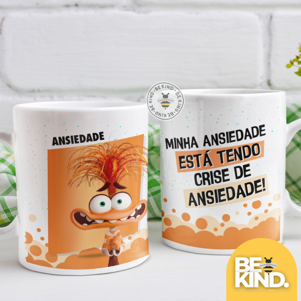 Caneca Personalizada Divertida Mente 2 Emoções | be kind.