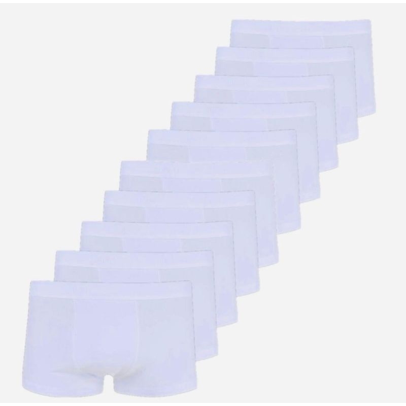 kit 10 Cueca Branca Lisa Microfibra Tecido Premiun