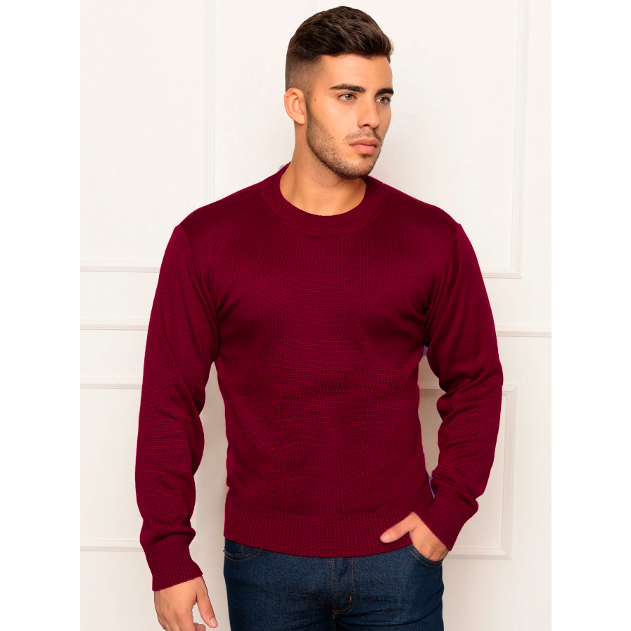 Suéter Masculino Tricot Lã Quentinho para o Inverno