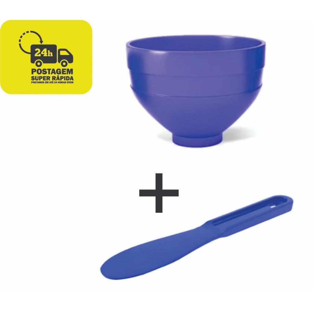 Cubeta / Cuba / Gral Flexível de Borracha Médio Maquira + Espátula Plástica - Para Alginato e Gesso