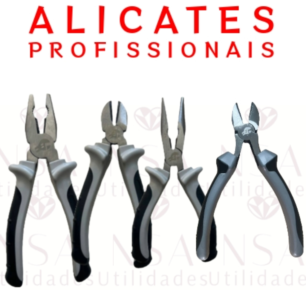 Alicate Profissional Isolado Vários Tamanhos Corte Universal ou Bico Longo para Fio Arame Obra