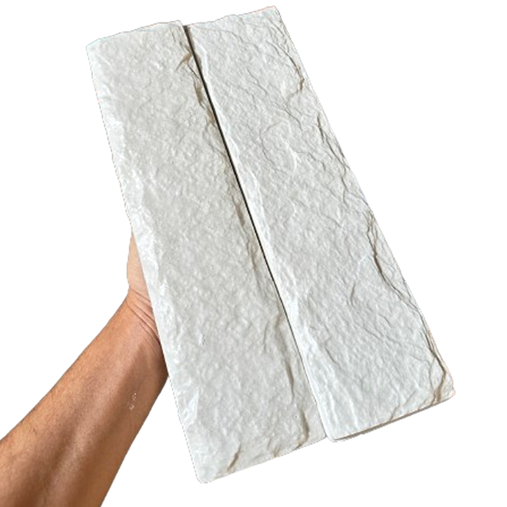 Forma 3d 2 Tijolo Rockface Traverte 39x10cm Molde 3d Para Cimento/gesso/concreto 486-PLC2