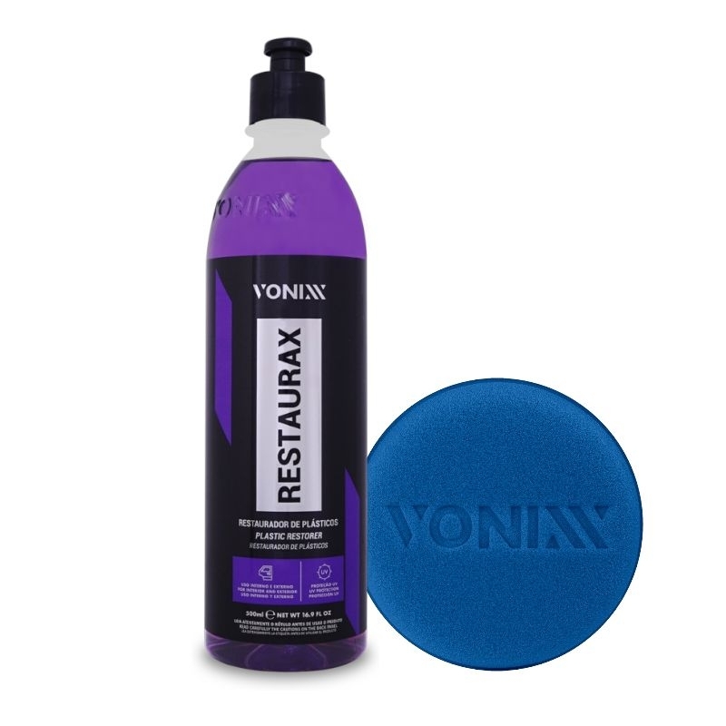 KIT RESTAURAX 500ml + APLICADOR DE ESPUMA VONIXX - RESTAURADOR DE PLASTICO em Oferta na Shopee