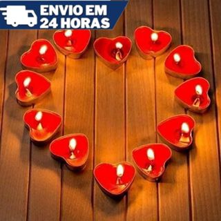 50 Velas Rechaud Coração Flutuante Decorativa Kit com 10 a 50 Vela Namorados Decoração Casamento em Oferta na Shopee