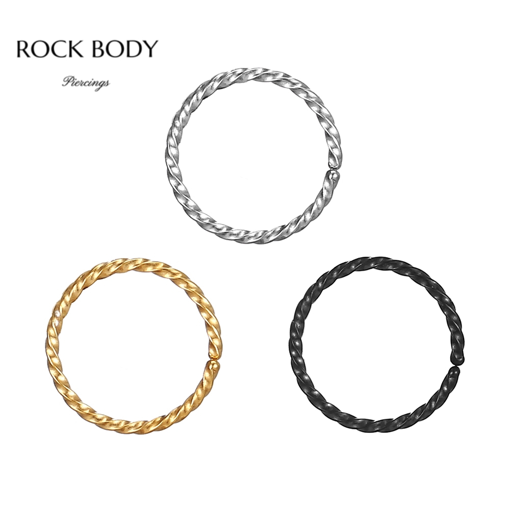 Piercing Argola Aço Cirúrgico PVD Torcido | Septril, Rook, Conch, Nariz em Oferta na Shopee