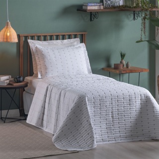 Cobre Leito 2 Peças SOLTEIRO Percal 200 Fios Decor Dupla Face em Oferta na Shopee