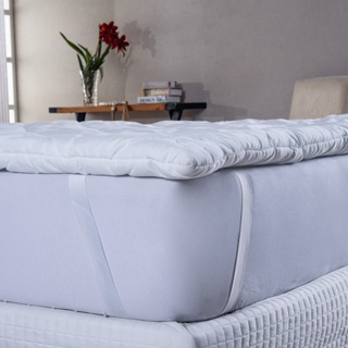 Protetor de colchão pillow top casal padrão micro percal 400 fios com elástico nas pontas em Oferta na Shopee