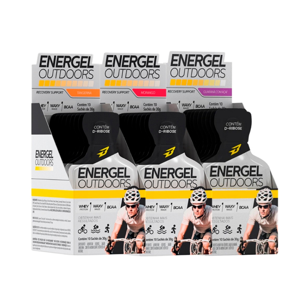 3x  Energel Outdoors Caixa c/10 Sachês - BodyAction - Health