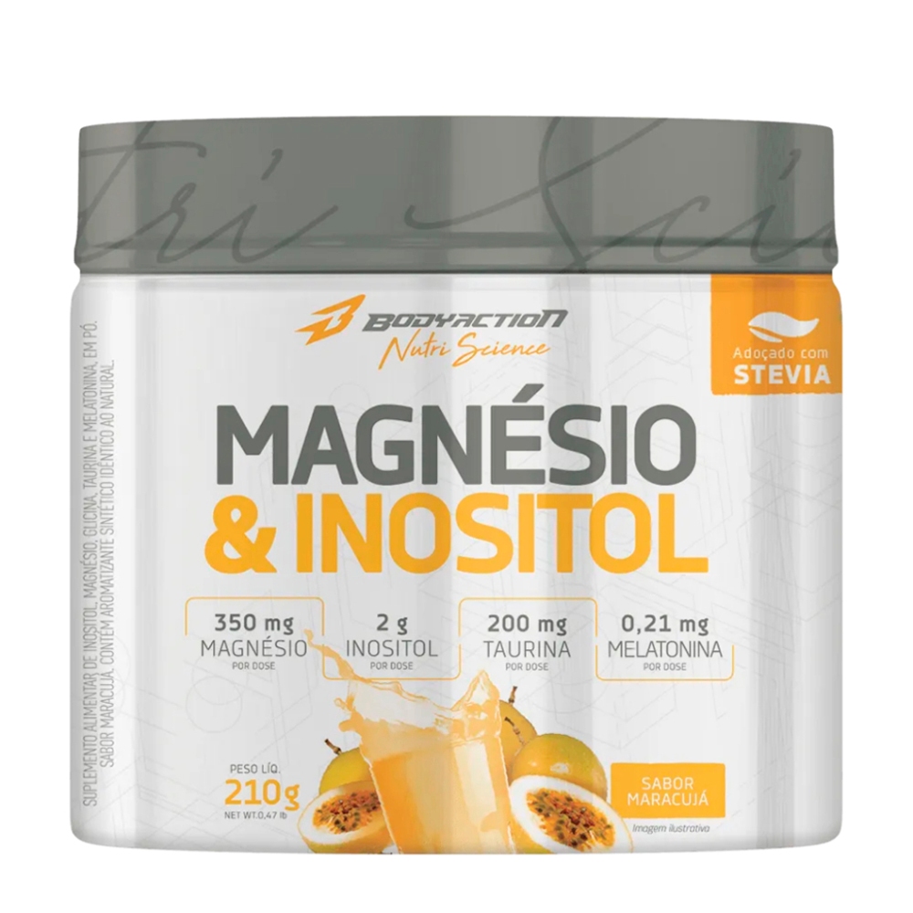 Magnésio e Inositol 210g Sabor Maracujá - BodyAction
