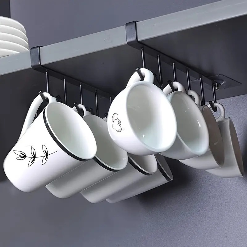 Porta Xicaras Canecas Utensílios Metal Suspenso Organizador Multiuso Para Pendurar Armário...