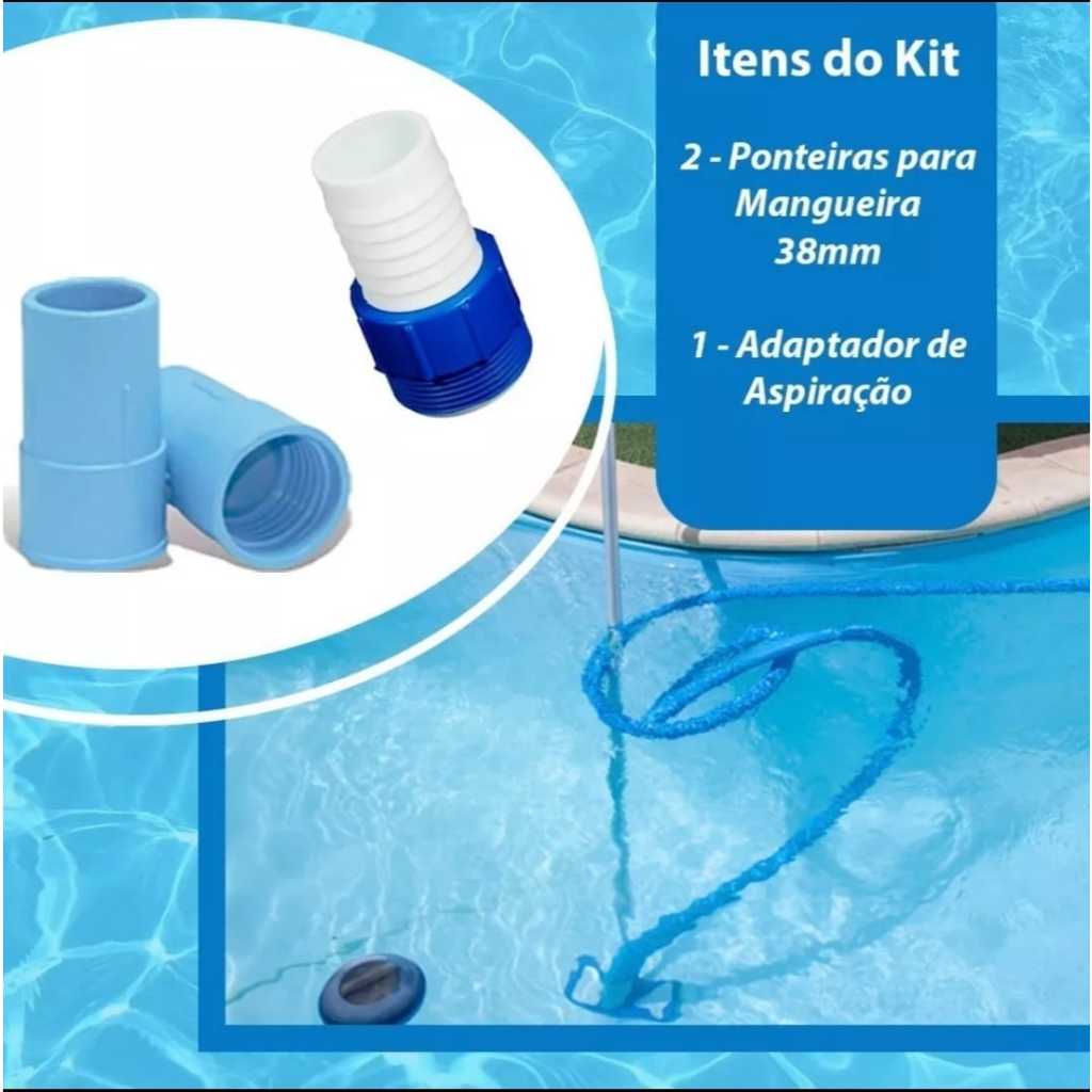 Kit Com 2 Ponteiras + Adaptador Para Mangueira De Piscina