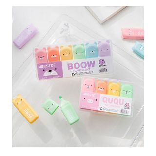 Mini Marca Texto Urso Ursinho 5 CORES Estojo Com TEXTO BOOW ❤️Vários Modelos em Oferta na Shopee