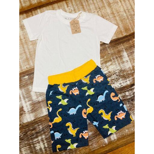 Conjunto Camiseta e Bermuda com Estampa Dinossauro  - 228