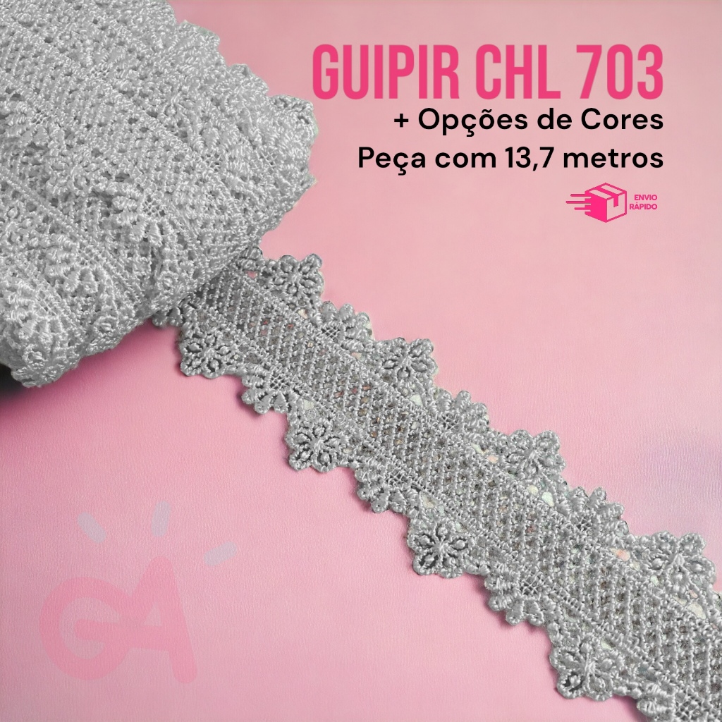 Renda Guipir Chl 703 - 4,5 cm - Peça com 13,7 metros