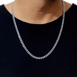 Corrente Masculina Fina Aço Inox Cirurgico Legitimo Prata Original