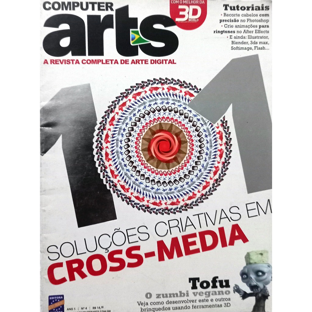 Revista Computer Arts 4 - Ilustração e Design - Arte Digital - Tutoriais - 3Ds Max - Blender - Affeter Effects - Editora Europa