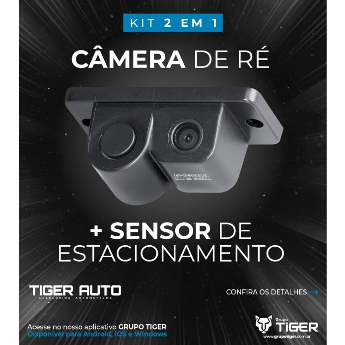 Câmera De Ré Com Sensor De Estacionamento Todos Os Veículos TG1305.004