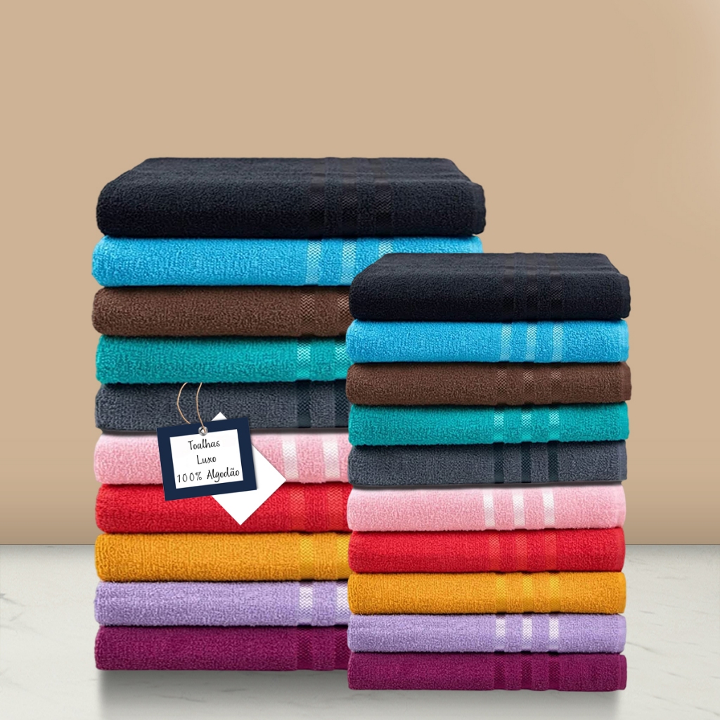 Toalha de Banho 3 Barras Felpuda Macia 100% algodão ( Banho ou Rosto ) em Oferta na Shopee