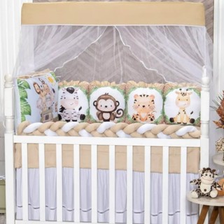 Kit Berço Americano Almofadinha 13 Peças Safári Caqui em Oferta na Shopee