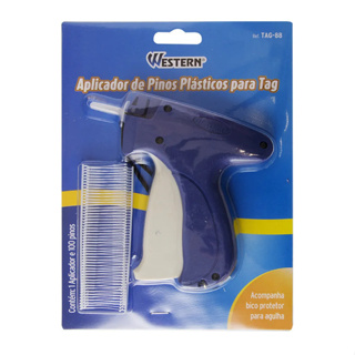 Kit Pistola Aplicador Fixador de Etiquetas Tag P/ Preço Roupas e Tecidos +100 Pinos (Pins) Plásticos  Western em Oferta na Shopee