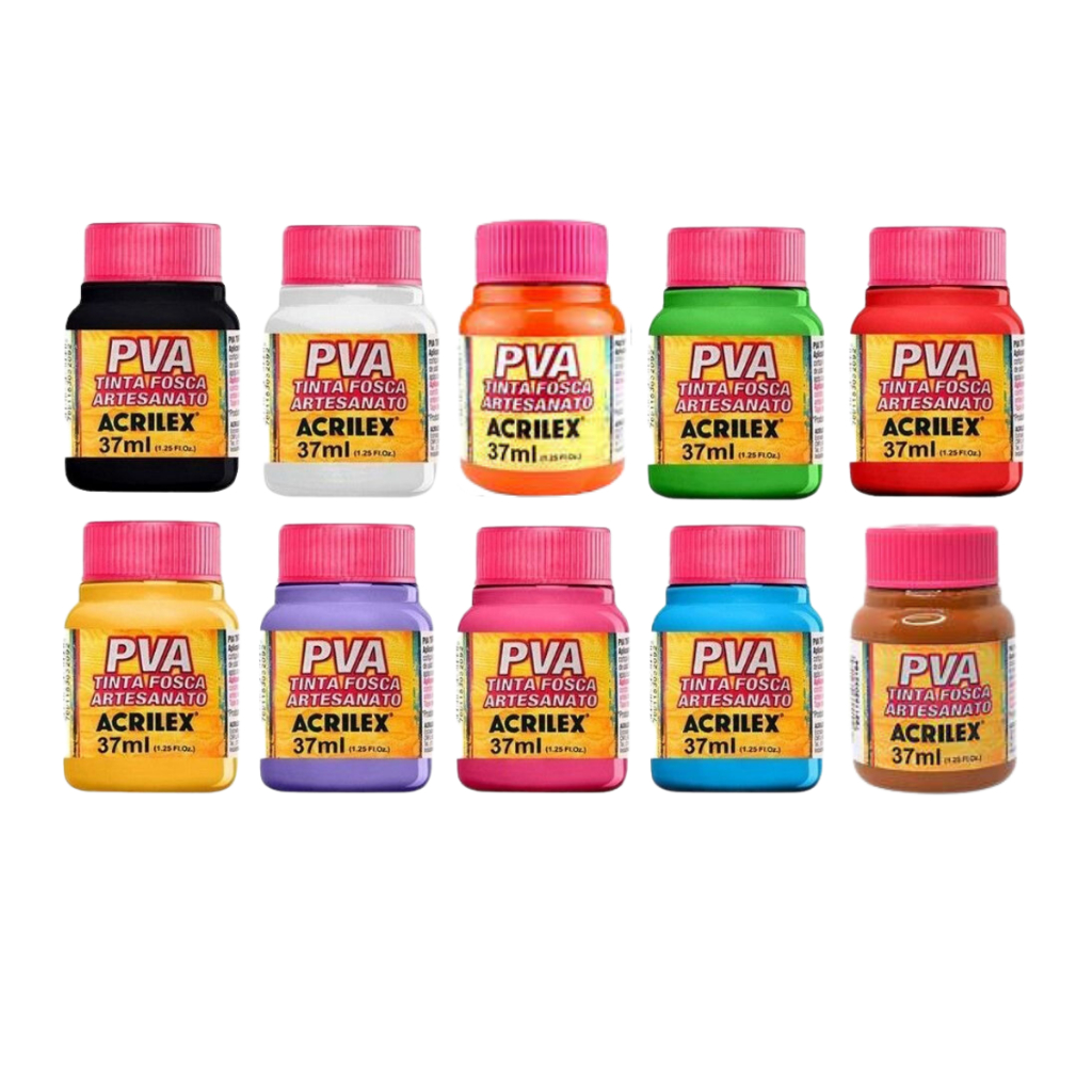 Tinta PVA Fosca Para Artesanato Acrilex 37 ml ( Diversas Cores ) 3,4,5,6,7,8,9,10unidades