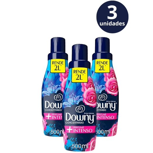 Kit 3x Amaciante Concentrado Downy Brisa Intenso - 500mL