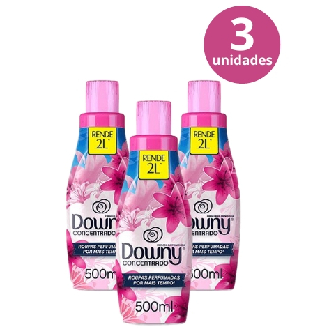 Kit 3x Amaciante Concentrado Downy Frescor de Primavera 500mL
