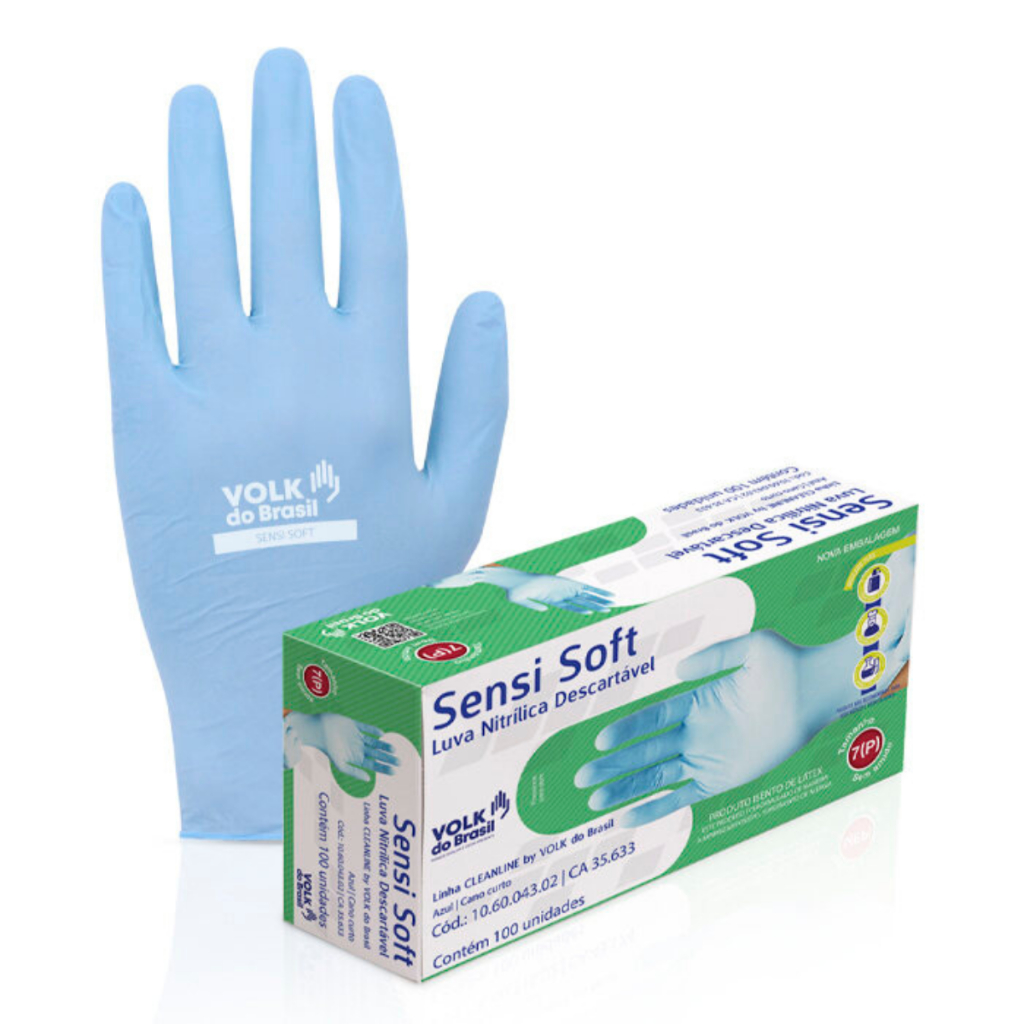 Luva Nitrílica Sensi Soft Procedimento Descartável 100un Volk em Oferta na Shopee
