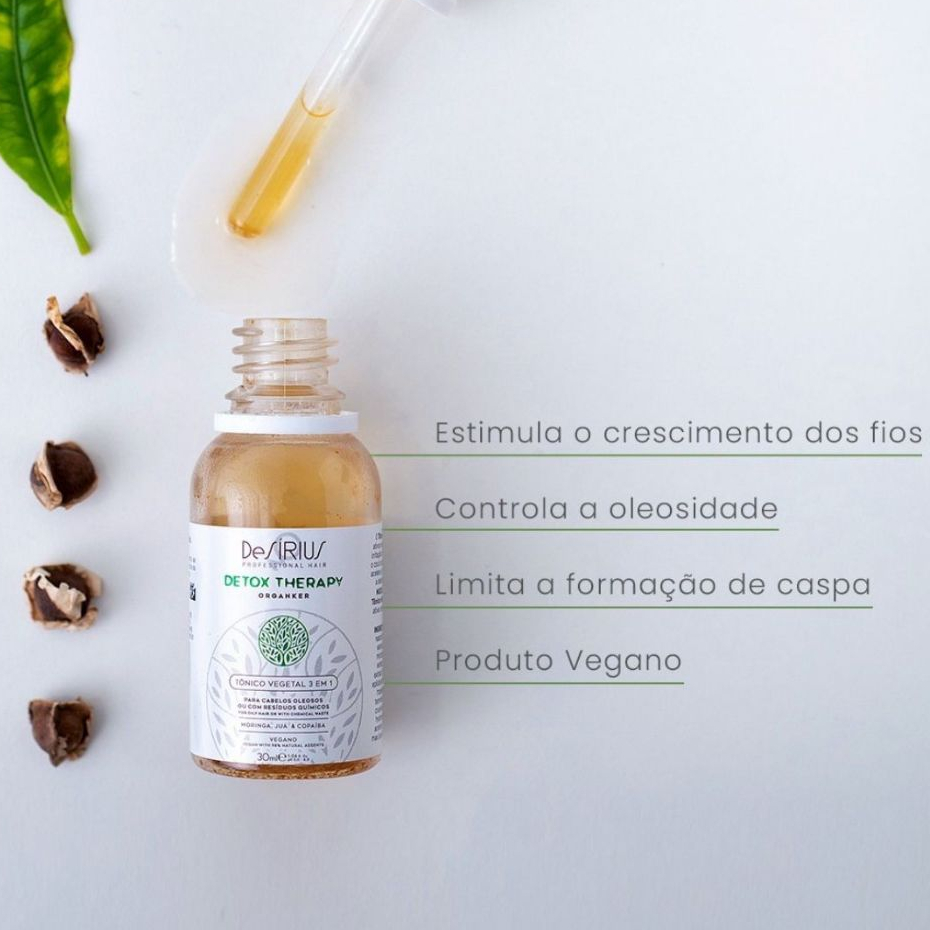 Tônico Poderoso de Crescimento Capilar Profissional Vegano 30ml Queda Caspa Oleosidade De Sirius