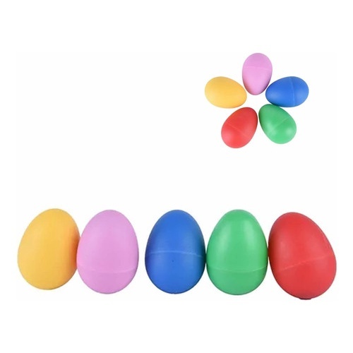 Ganza 5 Ovinho Colorido Chocalho Shaker Eggs Musicalização