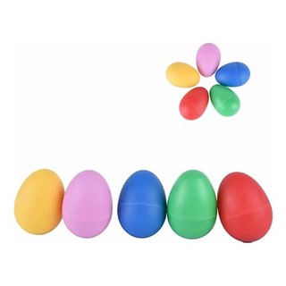 Ganza 5 Ovinho Colorido Chocalho Shaker Eggs Musicalização