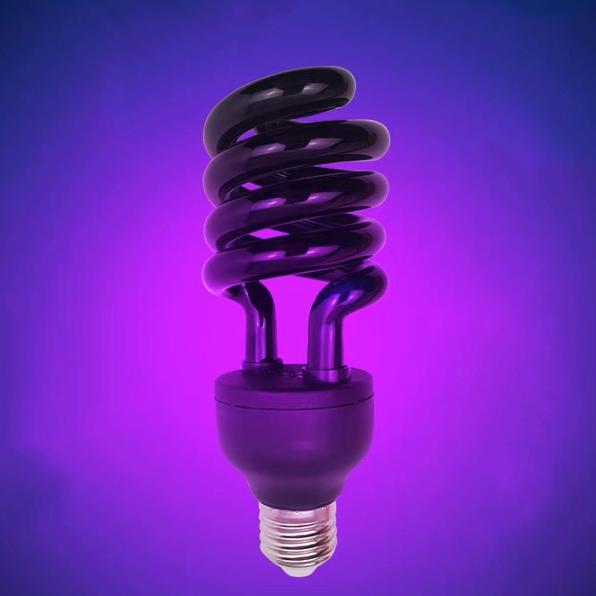 Luz Negra 36W Lâmpada Fluorescente LED E27 110V 220V Efeito Neon Luz Roxa