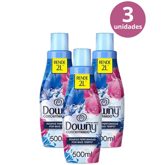 Kit 3x Amaciante Concentrado Downy Brisa de Verao 500mL em Oferta na Shopee