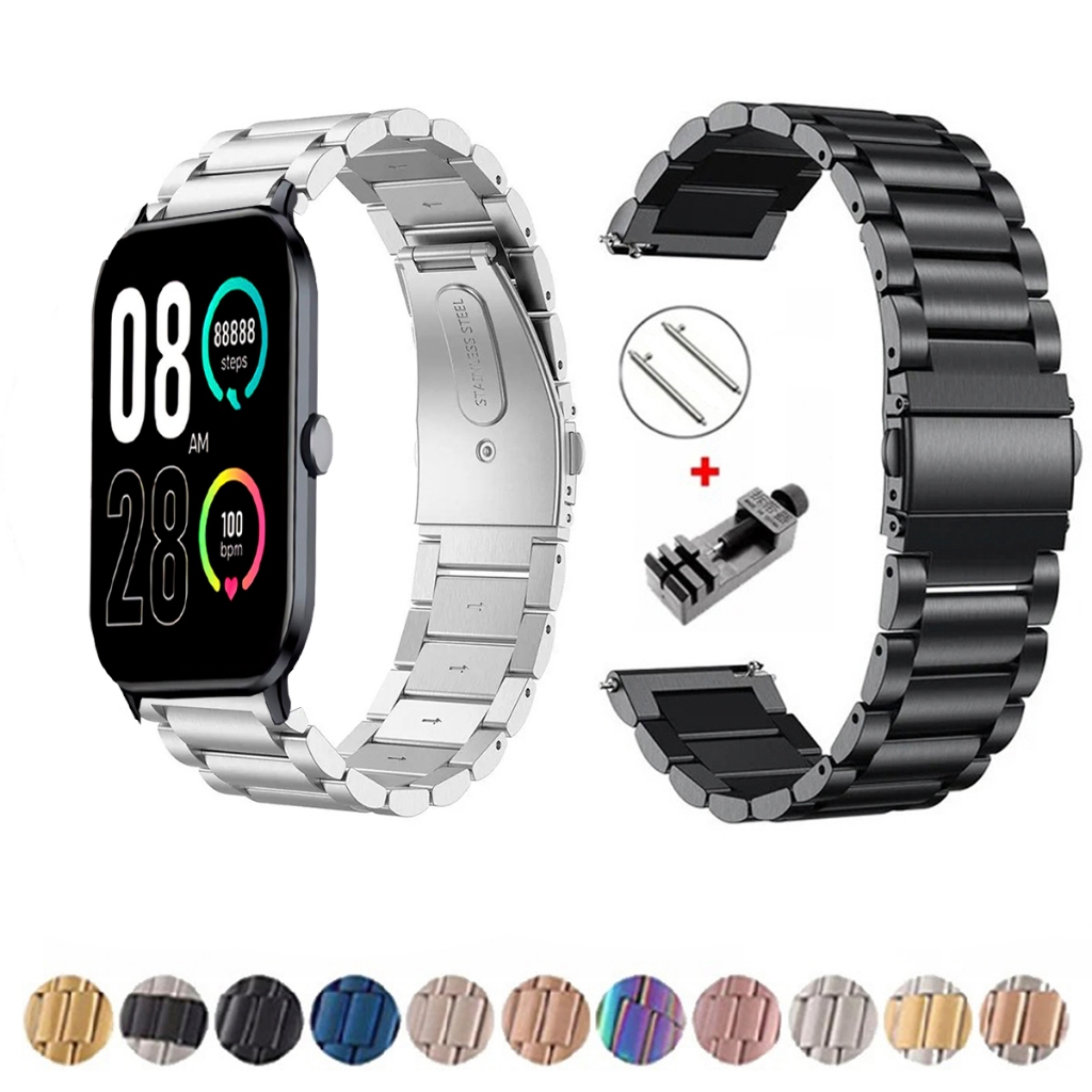 Pulseira de 22mm Metal Elos de aço inox para QCY GTC de Engate Rapido