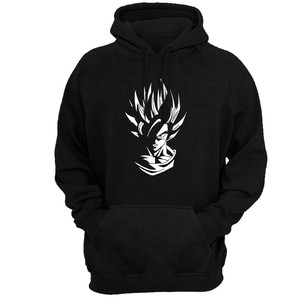 Blusa de Frio Moletom Estampado Goku Manga Comprida Vegeta Masculino Feminino Bolso Capuz Geek Manga Anime