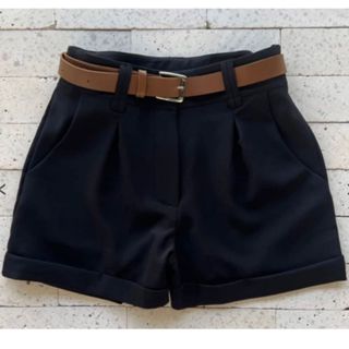 Short Social Feminino Alfaiataria Com Bolso Com Cinto do P ao GG