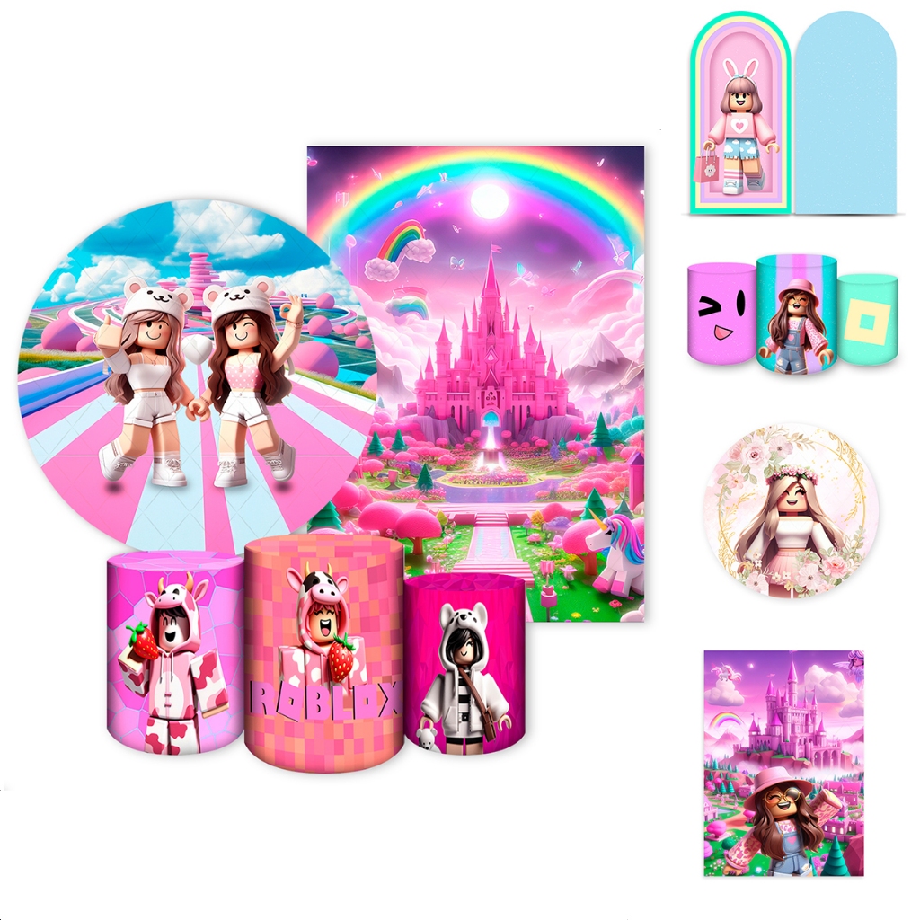 Capas Painéis de Festa Sublimados Vários Modelos Tema Roblox Girls em Oferta na Shopee
